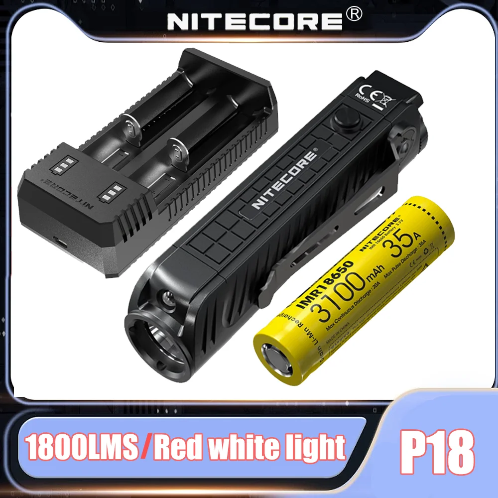 NITECORE P18 фонарь s 1800 люмен CREE XHP35 HD светодиодный фонарик для самообороны 8 режимов