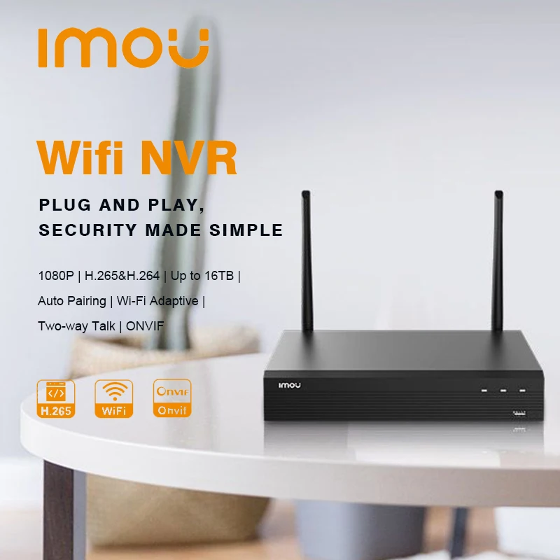 

IMOU WiFi 1080P NVR 8CH 4CH Conforms to ONVIF Wireless NVR Video Recorder Network Resolution Standards Security System