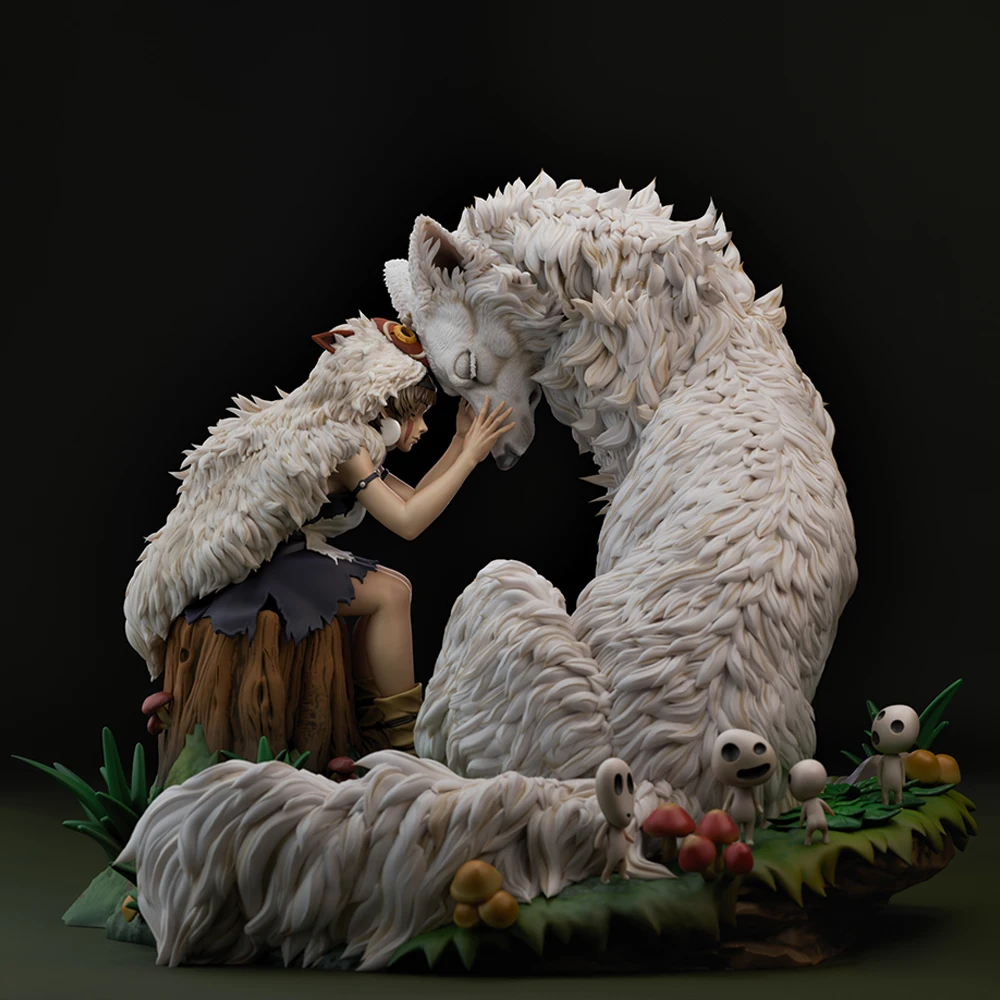 SFW набор моделей из смолы волк и девочка кукла с 3d принтом 1/24 несобранные