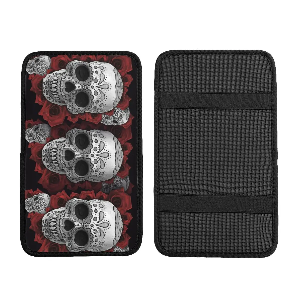 Универсальный автомобильный подлокотник кожаный коврик Мексиканский череп и