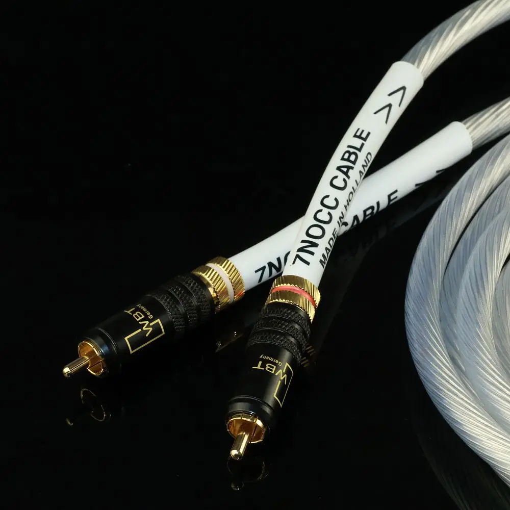 Фото Высококачественный RCA-кабель 7NOCC с позолоченными разъемами WBT, шумопоглощающий, Hi-Fi, аудиофильский соединительный провод для домашнего кинотеатра №5