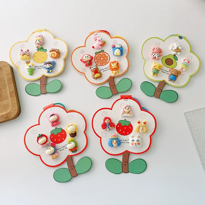 

5pcs Korean Kawaii Animal Elastic Hair Bands Princess Hair Rope Hair Tie for Baby Little Girls Headwear Kids Hair Accessories