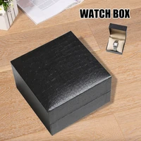 lychee pattern watch box with pillow single watch gift cases jewelry bangle bracelet storage box for men women display organizer