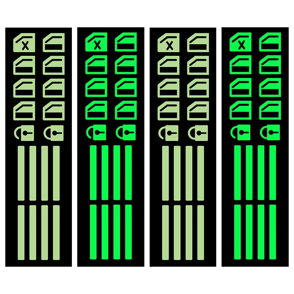 

4 Sheets Car Button Stickers Glow Auto Car Stickers Fluorescent Adhesive Decals