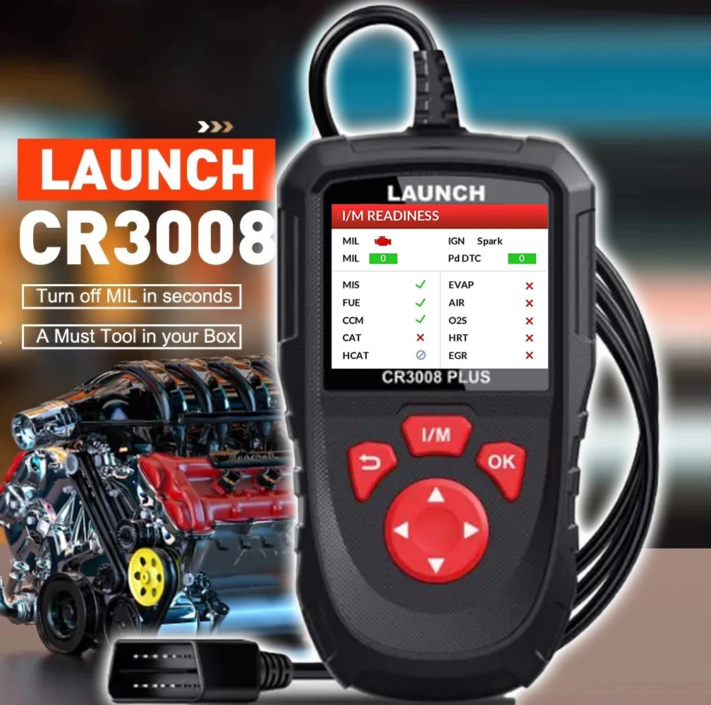 

LAUNCH X431 CR3008 PLUS Full OBD2 Diagnostic Tools Car OBD OBD2 Automotive Scanner Check Engine Battery Free Update Online