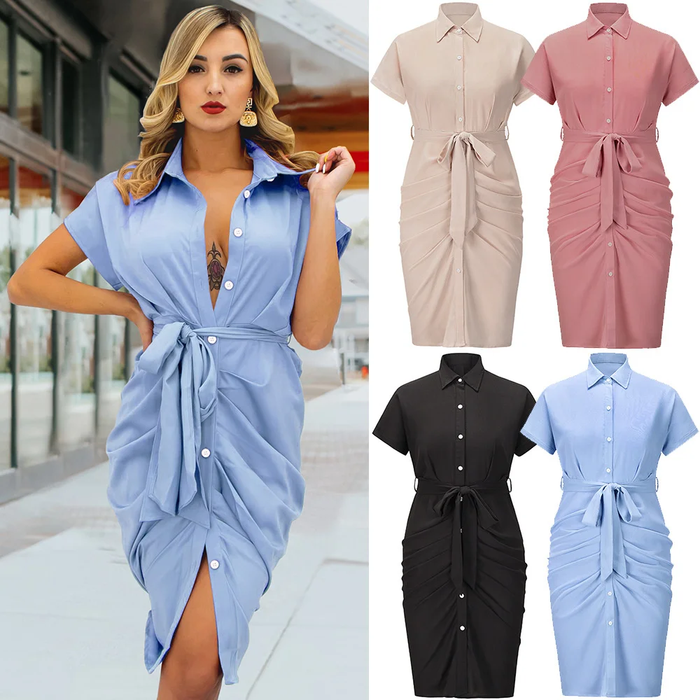 

Однотонная яркая рубашка-кардиган, платье, облегающая юбка, новинка 2022 года, большой размер