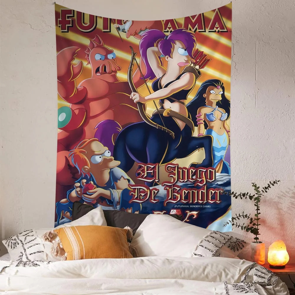 Cartoon Funny F-Futurama Printed Large Wall Tapestry Hanging Tarot Hippie Rugs Dorm Home Decor