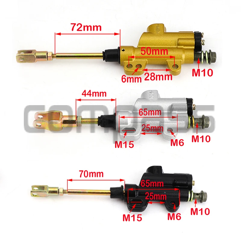 

Rear Black Silver Golden Foot Hydraulic Brake Master Cylinder Pump for Motorcycle Dirt Pit Bike ATV