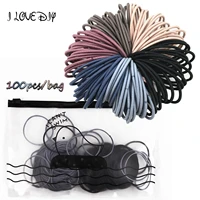 50 100pcs with bag 4 5cm high elastic rubber band basic hair bands scrunchies hair ties gum women girls ponytail holders rope