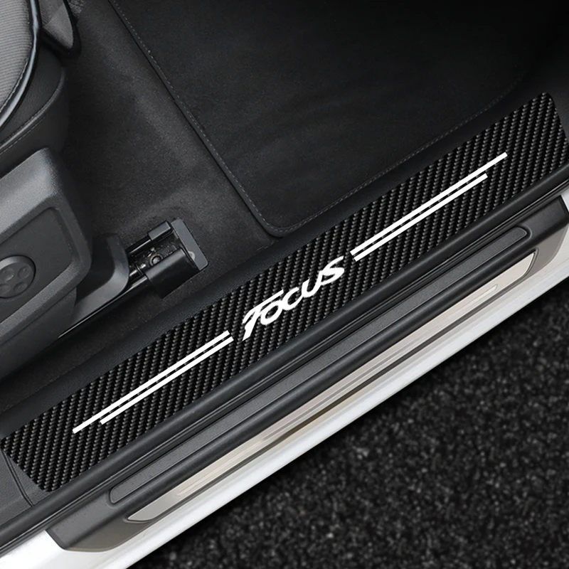 

Carbon Fiber Car Scuff Plate Protector Anti Scratch Sticker For Ford Focus 2021 2019 2018 2016 Waterproof Decal Car Accessories