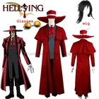 Костюм для косплея охотника вампира, Хеллсинг Алукард, крутой мужской костюм с хлопковой подкладкой, длинное пальто, лучшая одежда, очки
