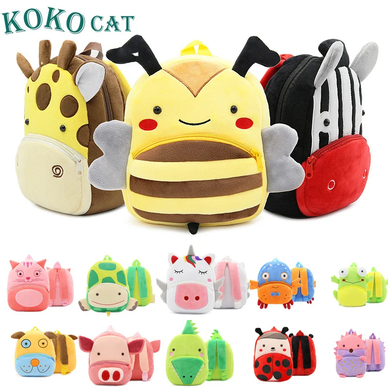 

Mini Kindergarten 1-3 Year Old Toddler Book Cartoon Kid Plush Unicorn Backpack Plush Animal Children SchoolBag Girl Boy Backpack