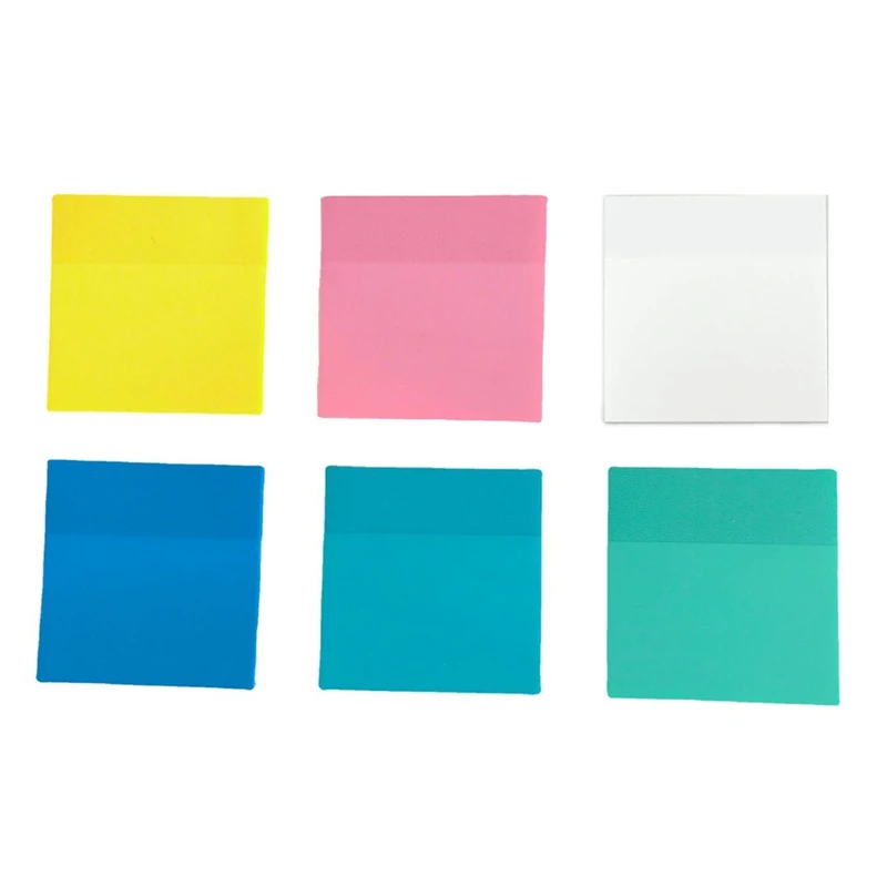 

300 Sheets Waterproof PET Transparent Sticky Notes Daily To Do List Note Paper For Student Office,6Colors 3X3inch