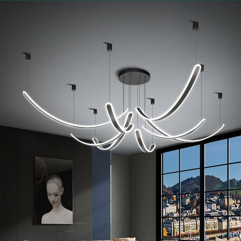

Светодиодная художественная подвесная люстра, акриловая лампа с регулируемой яркостью, Современный осветительный прибор «сделай сам» для гостиной, Декоративное подвесное освещение