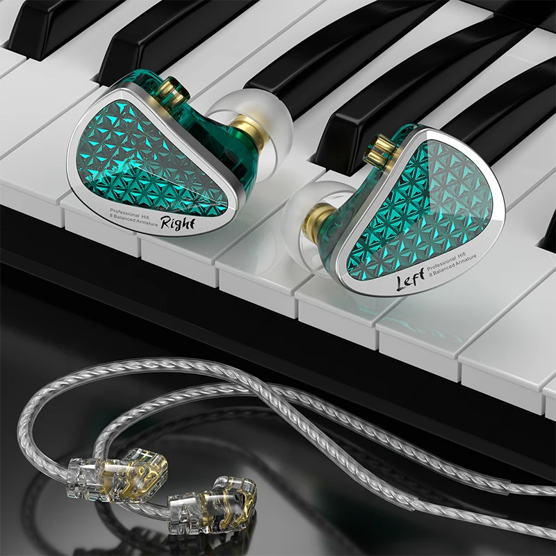 Фото Проводные наушники-вкладыши KZ AS16 Pro 16BA, сбалансированные Hi-Fi наушники монитор с басом, Спортивная гарнитура с шумоподавлением №2