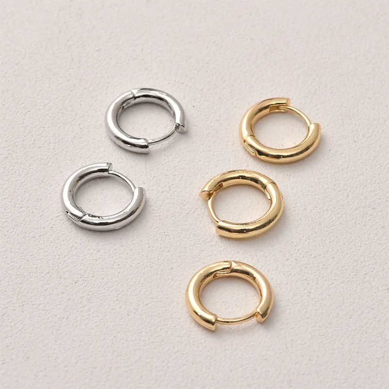 Круглые медные застежки для сережек с позолотой 4 шт./лот 15/18 мм 14 к фурнитура