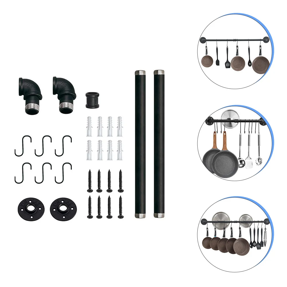 

Подвесная полка-держатель для посуды, железная вешалка для кастрюль и труб, настенный органайзер для сковородок