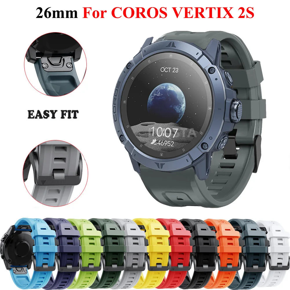 Фото Новый спортивный мягкий силиконовый ремешок для COROS VERTIX 2S 22 мм 26 мм быстросъемный сменный ремешок для часов браслет аксессуары браслет №1