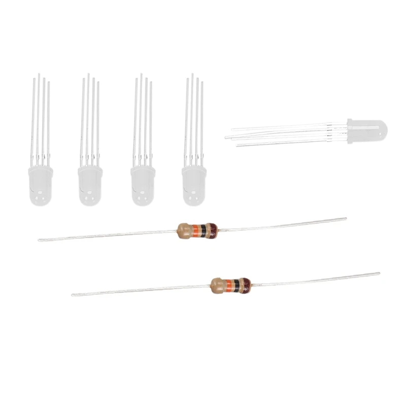 

50 шт., 5 мм, круглая головка, общий катод RGB светильник Светодиодные излучающие диоды и 100X1/4 Вт, 250 В, 10 кОм, осевая свинцовая углеродная пленка