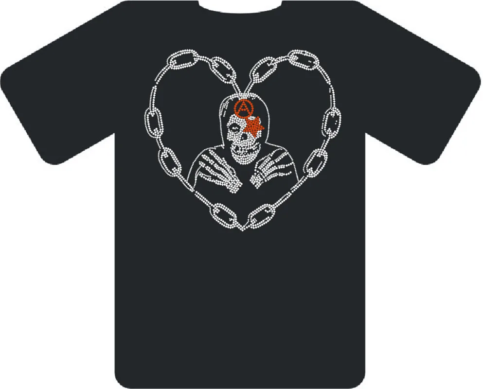 Термоклейкая Футболка со стразами нашивка с черепом украшение кристаллами