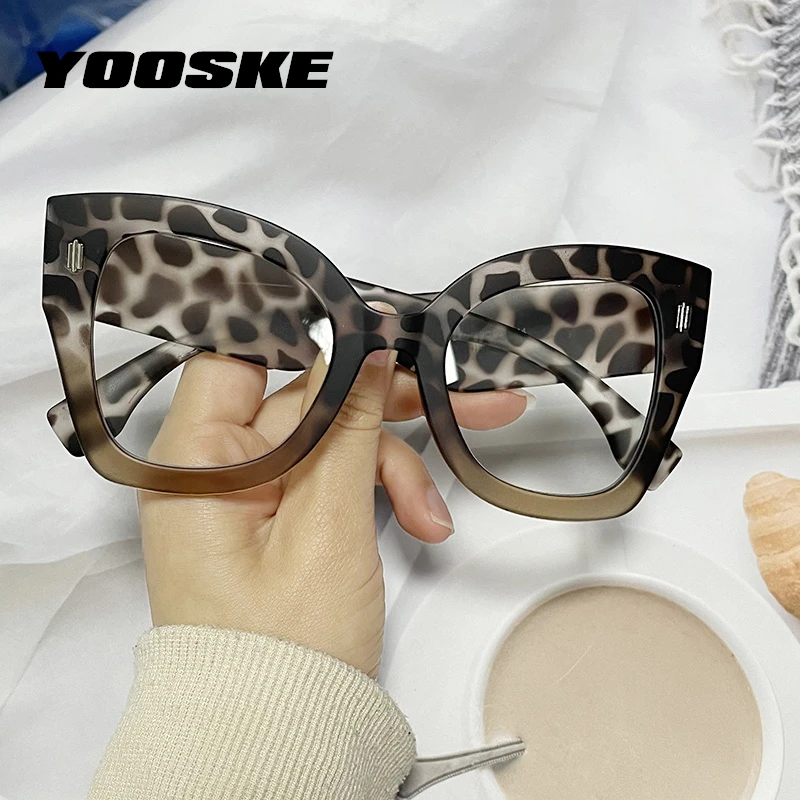 

YOOSKE Anti Blue Light Optical Eyeglasses for Women Brand Oversized Glasses Frames Female Computer Eyewear Big Frame Spectacles