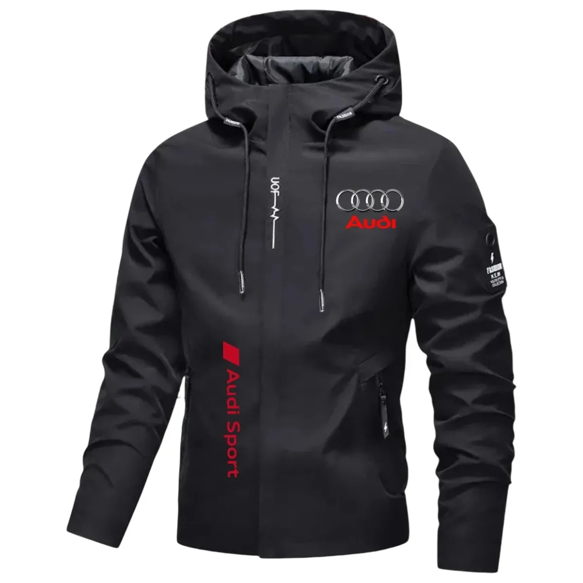 Фото Бренд Audi, высококачественная спортивная куртка, ветрозащитная куртка, модная толстовка с капюшоном. Новые куртки, подходящие для автолюбителей. №2