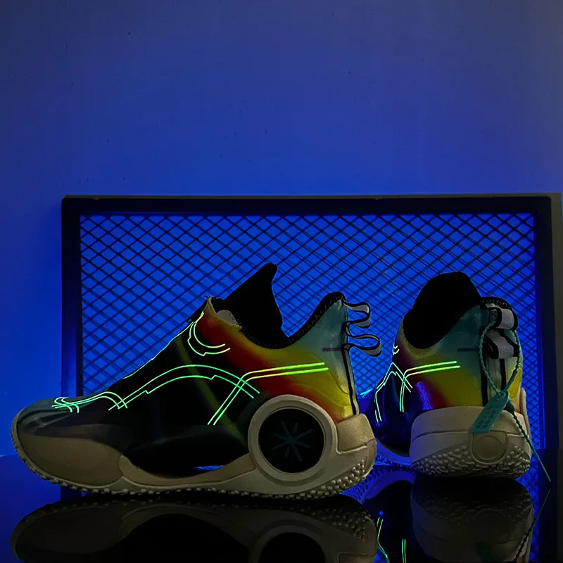 2022 Trend New Rainbow High Quality Basketball Shoes Men Women Fluorescent Platform Sports Shoes Unisex Luxury Designer Sneakers