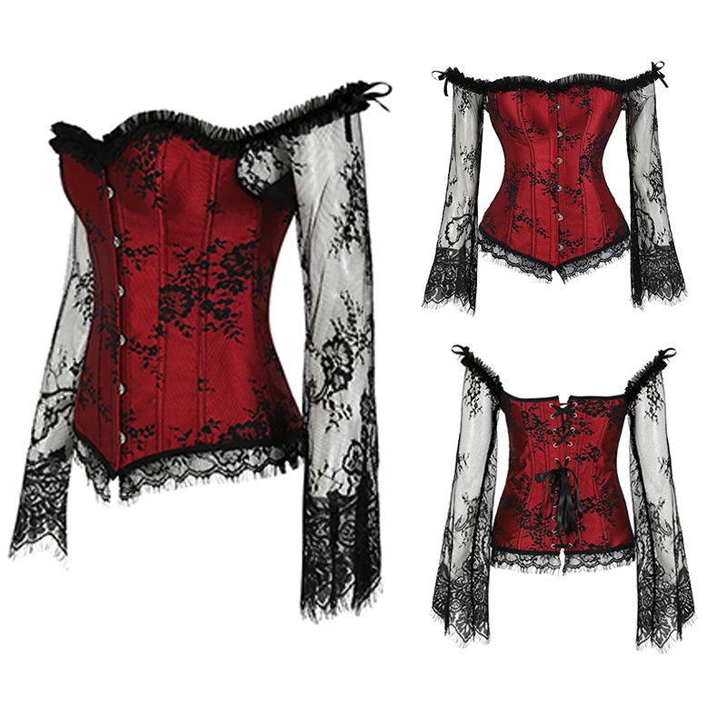 

Европейский и американский корт женский боди горячий сетчатый кружевной корсет с длинным рукавом плоские плечи мяч Формирующий комбинезон