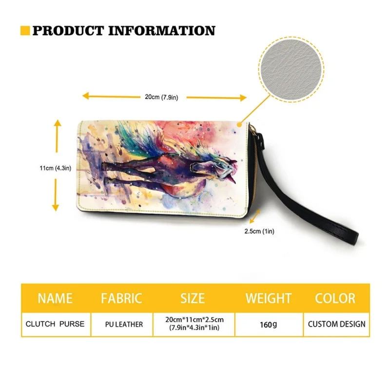 Belidome Women Clutch Zip Around Horse Wallet with Coin Pocket Credit Card Holder Purse Long Pu Leather Cash Bags with Wristlet