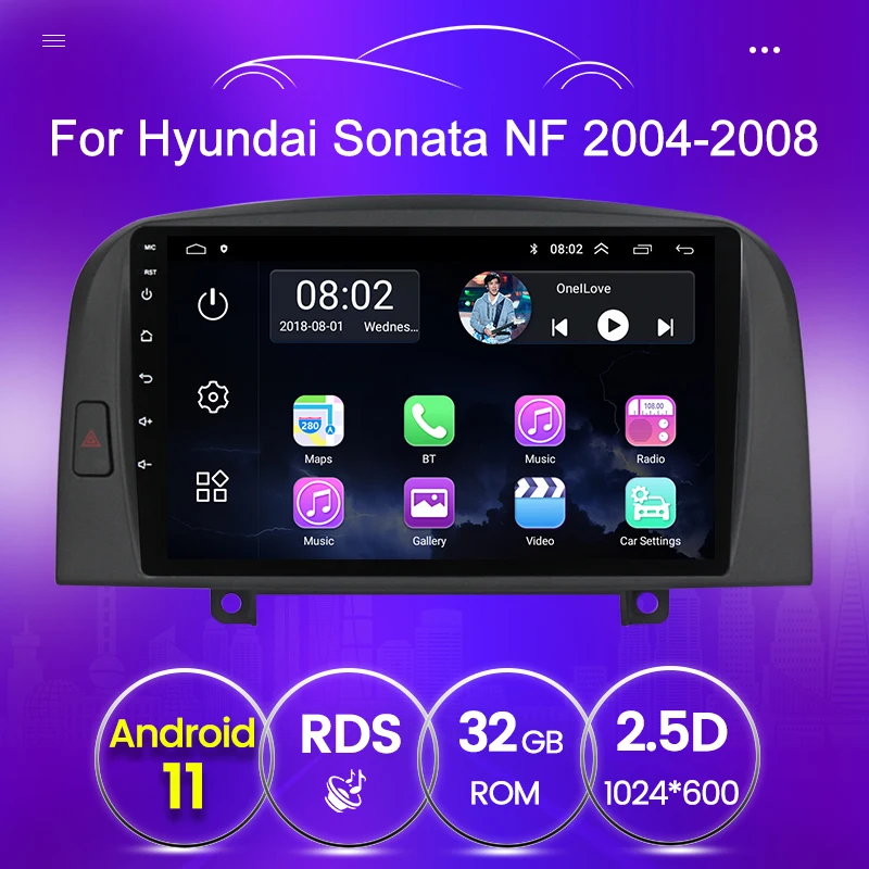 9-дюймовый автомобильный dvd-плеер с gps для Hyundai SONATA NF 2004 2005 2006 2007 2008 четырехъядерный