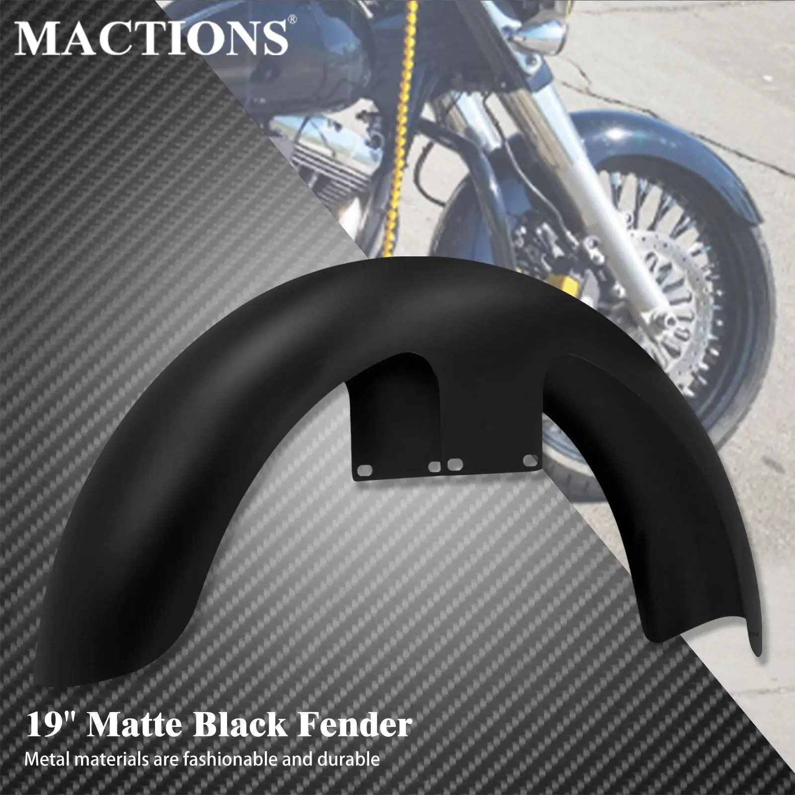 Motorcycle 19'' Wrap Front Fender Steel Matte Black For Harley Touring Road Glide FLHX FLHR Ultra Limited Low FLHTKL  2014-2022