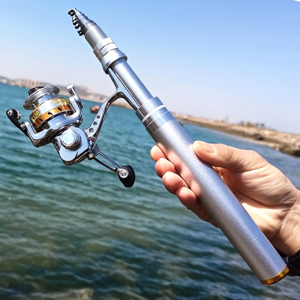 Fire maple-caña de pescar de acción rápida, 1,8 m, 2m, mini caña de pescar telescópica, juego de caña portátil de carbono, carrete de metal