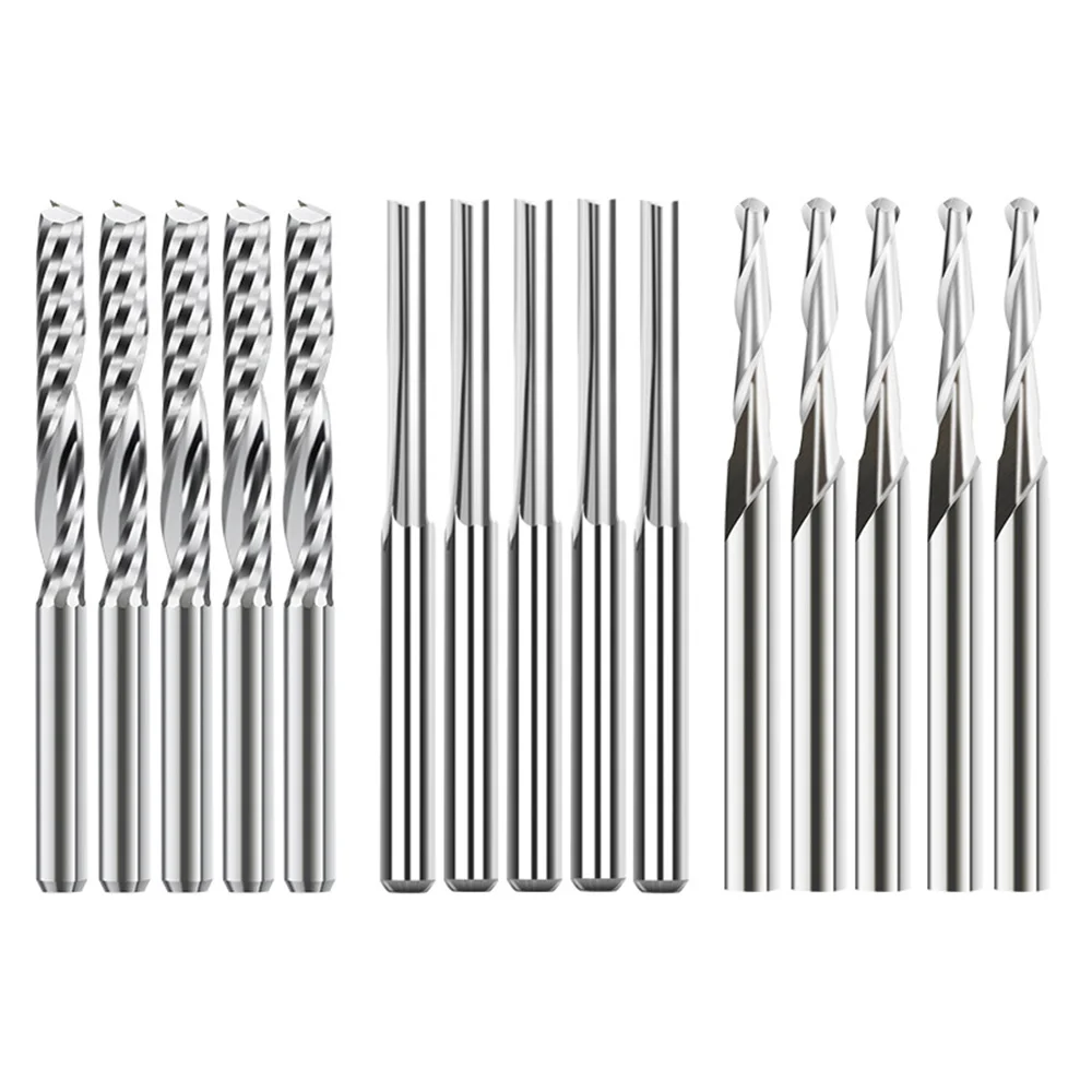 Концевая фреза Набор гравировальных бит 15 шт. Фрезы с ЧПУ для деревообработки