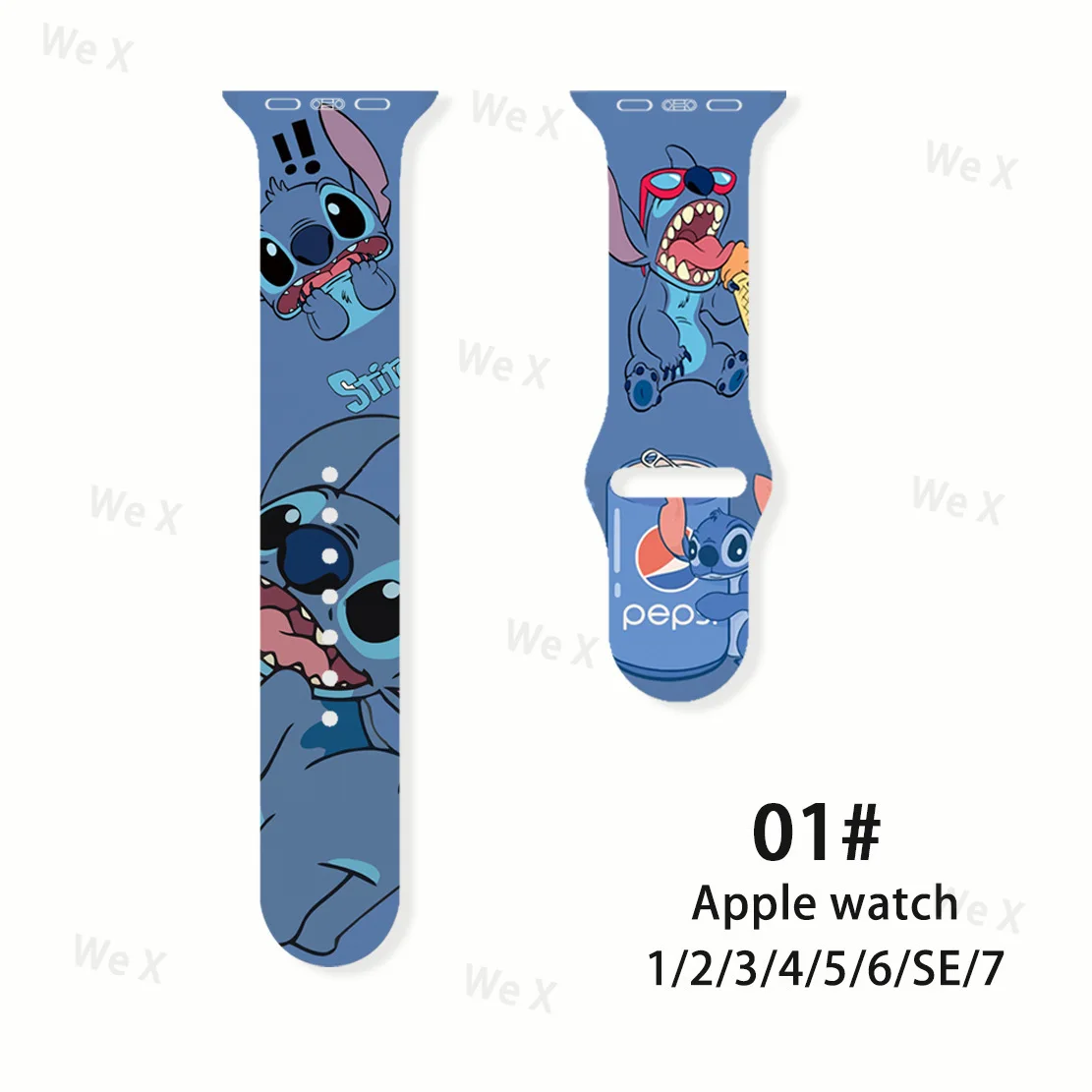 Disney Stitch  Band  for Apple Watch Strap  45mm 44mm 40mm 38mm 42mm   Amazfit Gtr  Smart Ring  Correa Apple Watch images - 6