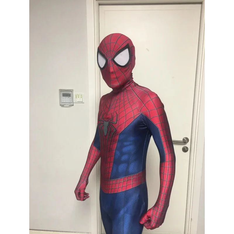 Фото ❤ ❤ Костюм для косплея на Хэллоуин TASM 2, костюм супергероя для взрослых и детей, костюм Zentai для мужчин и мальчиков, мужской комбинезон-боди ❤ №1