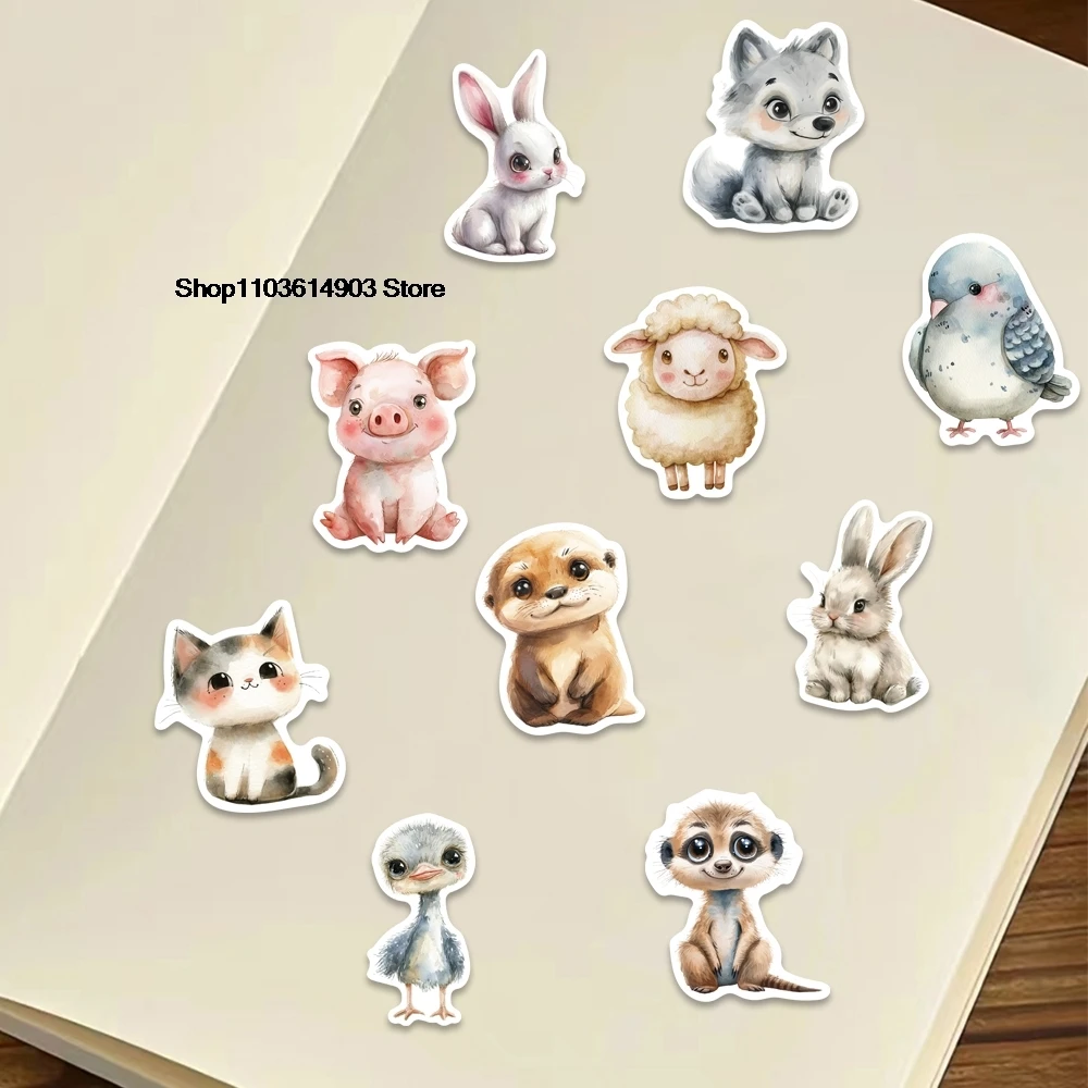 50 шт. водонепроницаемые наклейки на стену из ПВХ в виде животных