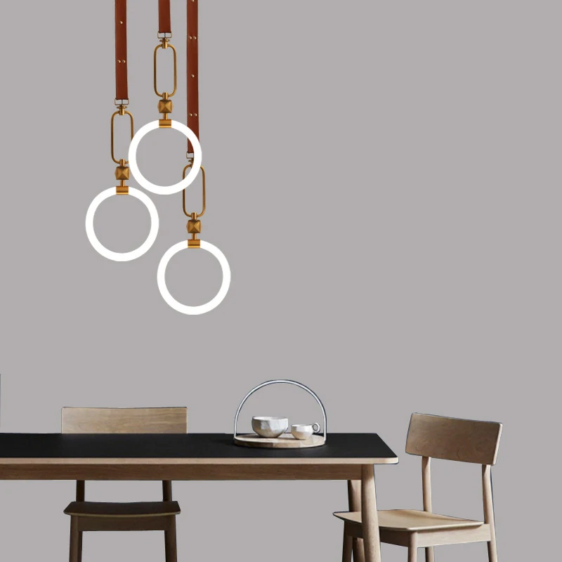 Simple Ring Bedroom Lamp Ceiling Pendant Light Home Art Decor Living Room Nordic Loft Chandelier Hanging LED Lighting Fixtures