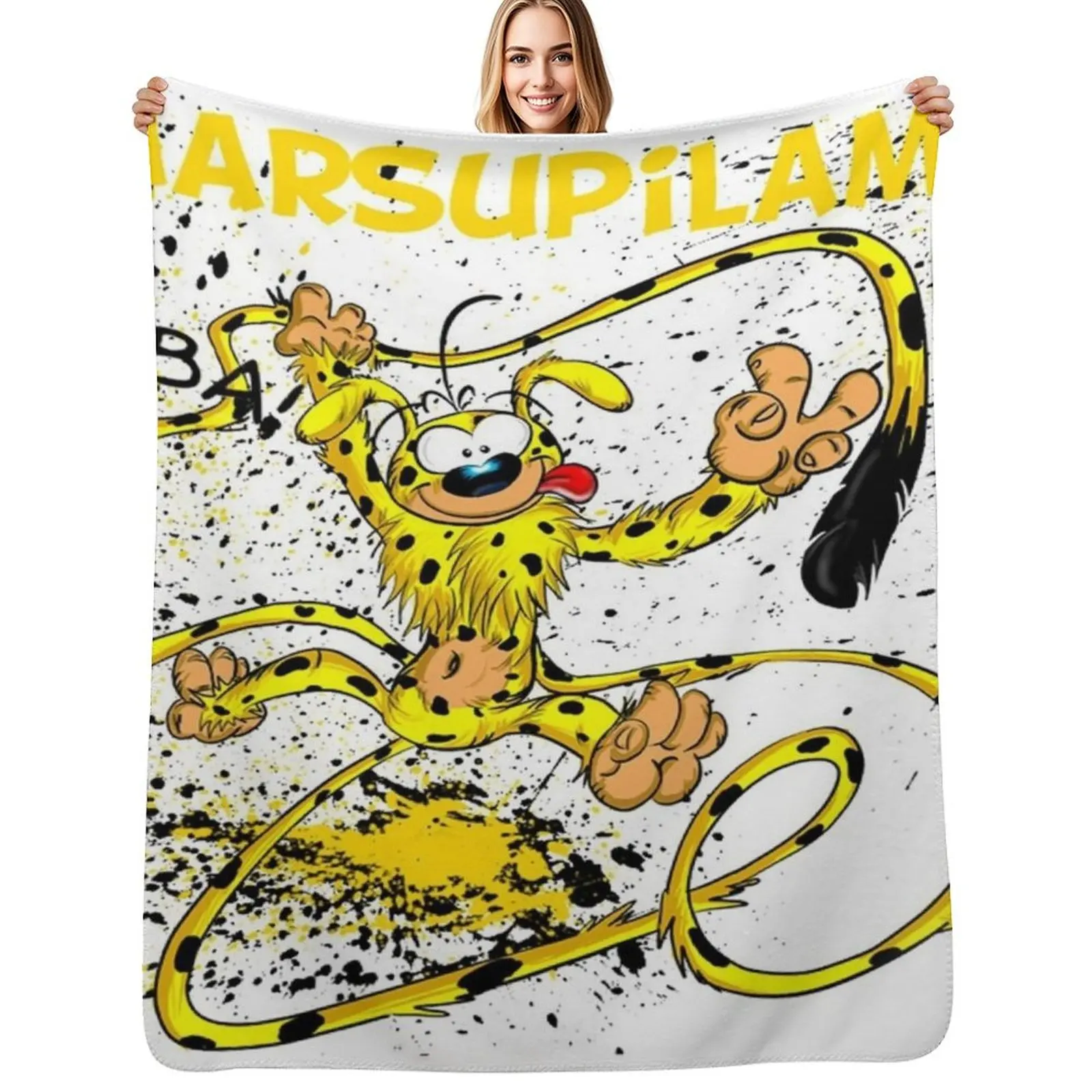 Фото Плед Marsupilami - Houba, устойчивый к пятнам, уютный и теплый плед №1