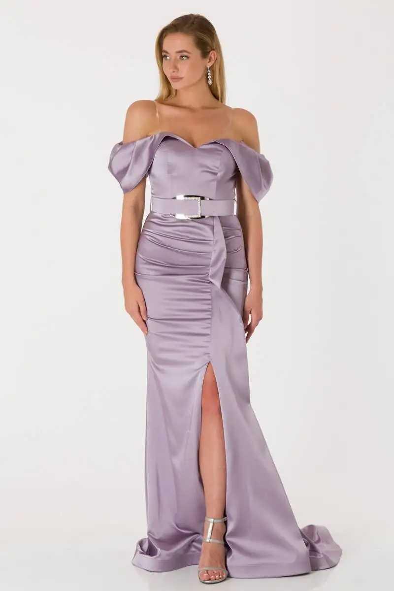 

Women's Princess Collar Evening Dress Lavender