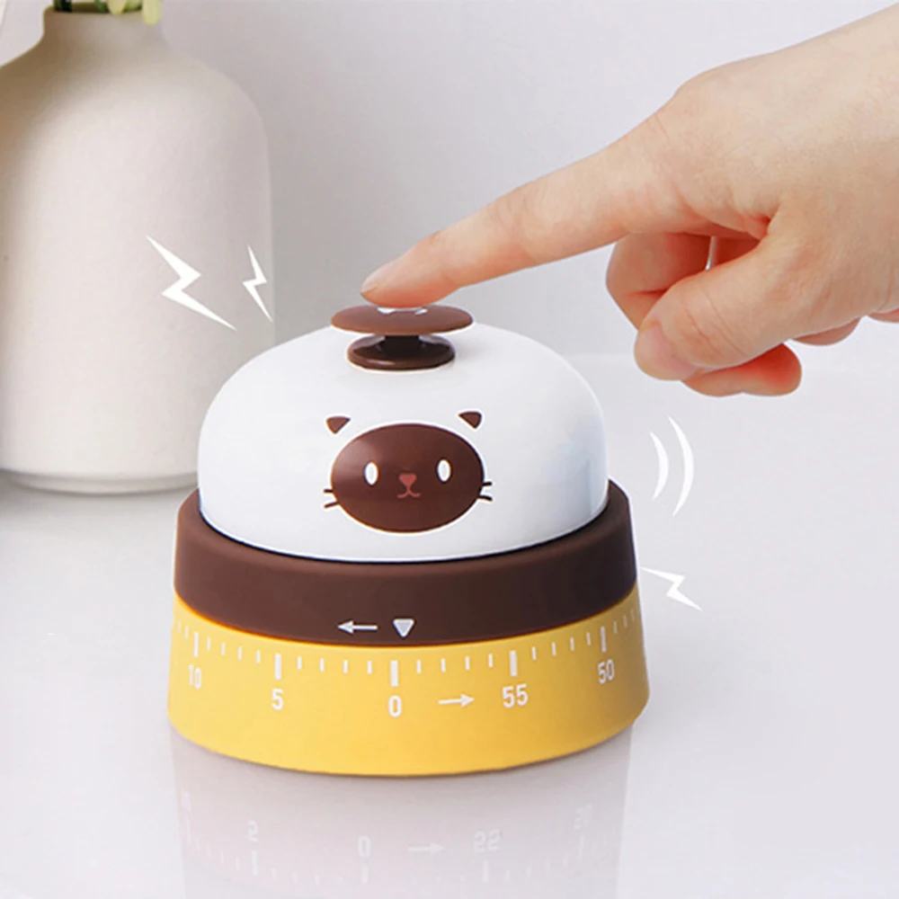 

Kitchen Cooking Timer Mechanical Reminder Call Bell Button 60 Minutes Countdown Timer for Cooking Reading Baking Tool Kitchen