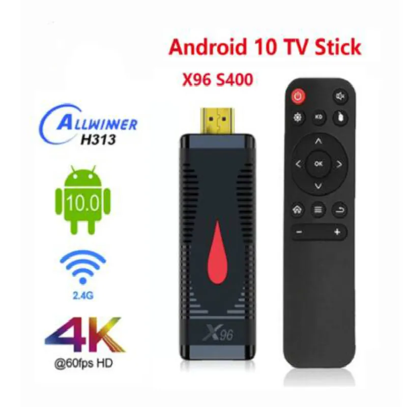 

X96 S400 Mini PC TV Stick Android 9.0 TV Box 2.4G WIFI 2GB 16GB Allwinner H313 Smart TV Box 4K HD Media Player Set Top
