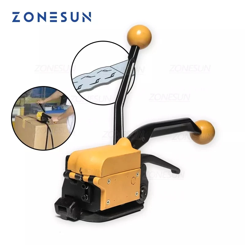 

ZONESUN A333 Handheld Steel Strapping Tool Steel Band Packing Tool Steel Strip Strapping Tool With Sealer And Tensioner