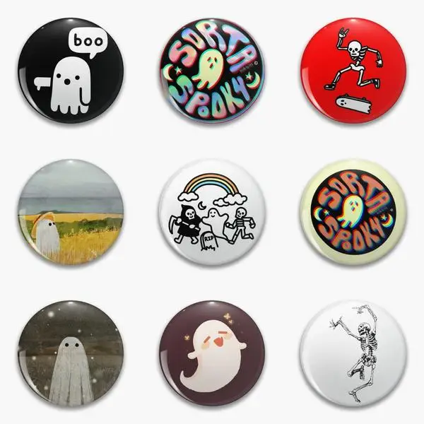 

Привидение неодобрения, Holo Sorta Spooky Rad In Peace, мягкая кнопка, персонализируемая забавная мультяшная одежда, милый подарок для женщин