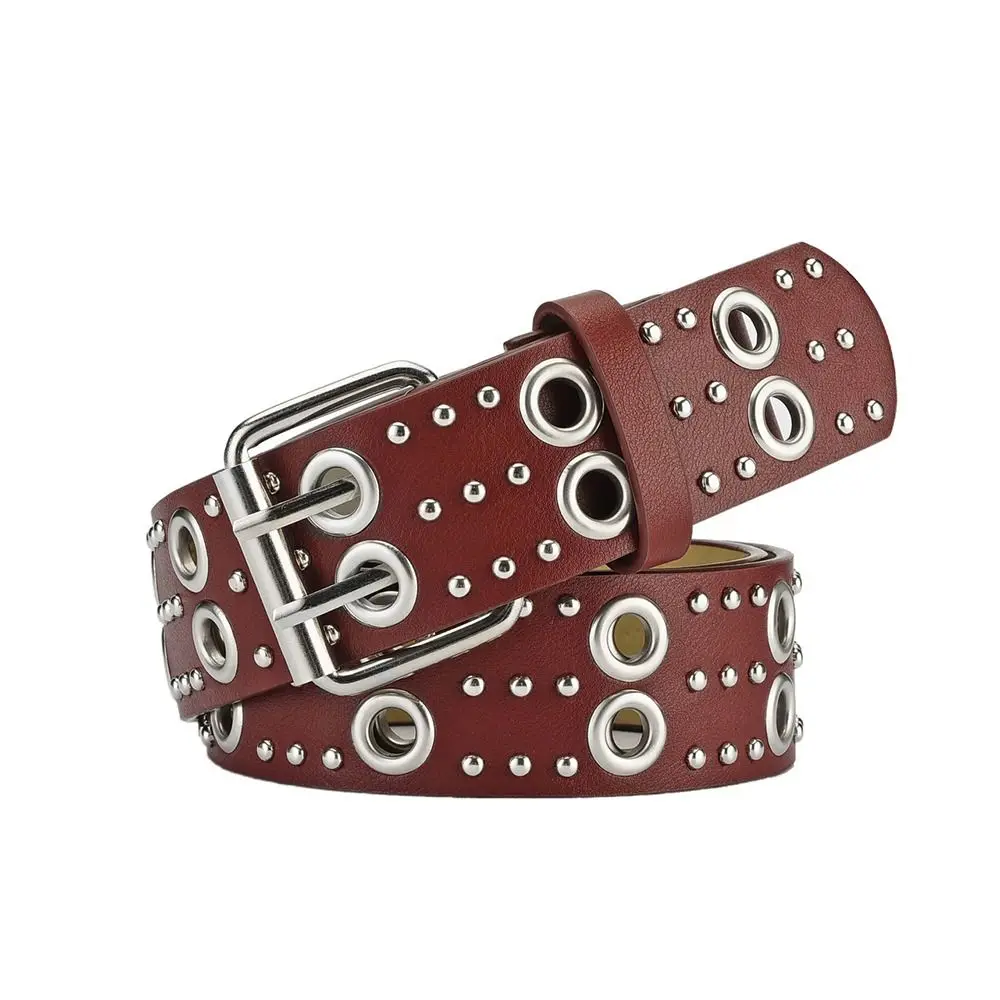 

Fashion Luxury Rivet PU Leather Belt Women Jeans Waist Belts Punk Hip Hop Waist Straps Personality Trendy Belt