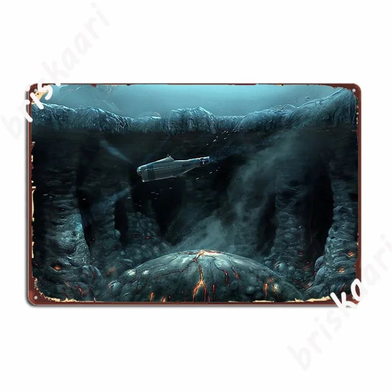 

Плакат с изображением каверы лавы Subnautica, металлический плакат, таблички, настенная роспись для паба, оловянный Плакат на заказ