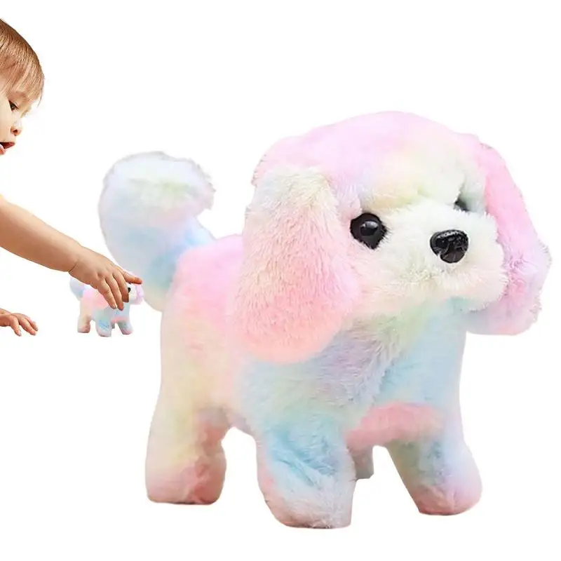 

Electric Plush Colorful Rabbit Stuffed Bunny Dog Interactive Soft Bunny Toy Walking Baby Educational Simulation Kids Cute Toy