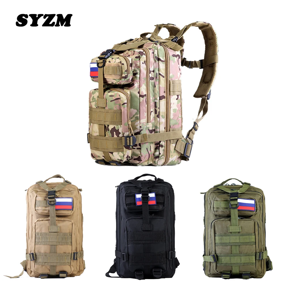 SYZM Men Army Military Tactical Backpack Nylon 30L/50L 3P Softback Outdoor Waterproof Rucksack Hiking Camping Hunting Bags