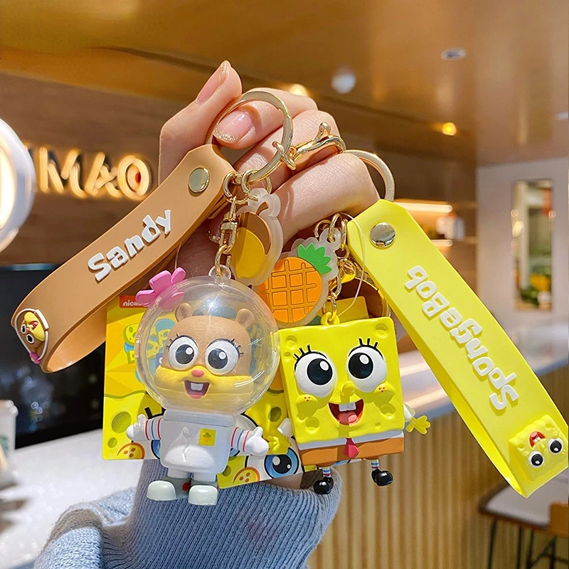 

SpongeBob SquarePants Anime Figures Keychain Patrick Star Squidward Tentacles Bag Keyring Charm Kids Toys Birthday Gifts