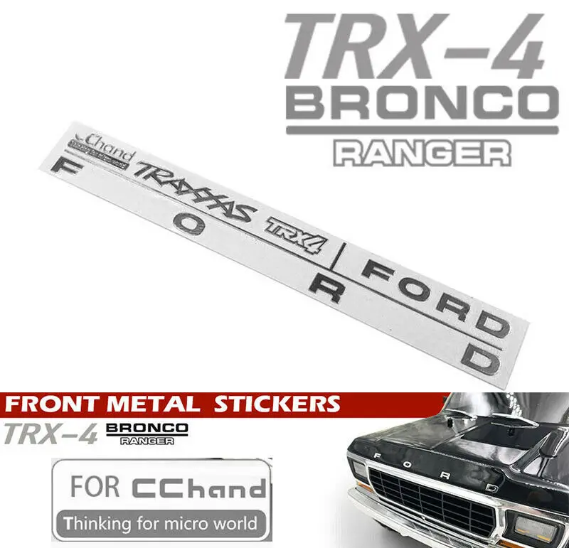 

Front metal logo sticker for cchand Traxxas TRX-4 TRX4 Ford Bronco rc car toy