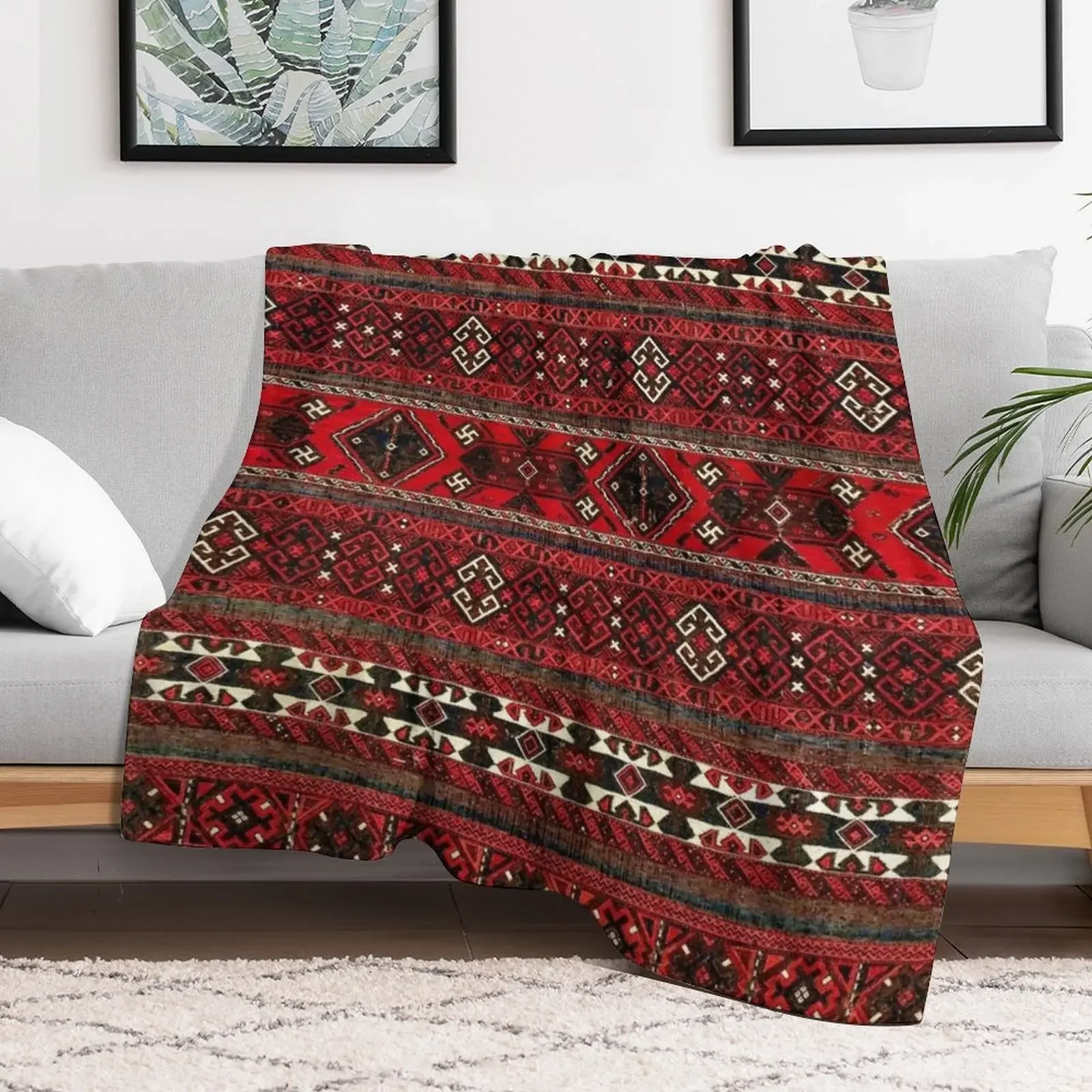 Baluch FlatweaveAntique Afghanistan Rug с принтом одеяло волосатое мягкое для большого дивана